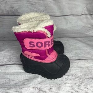 Sorel Commander Boots Toddler Girls 5 Pink Fleece Lined Winter Snow Waterproof
